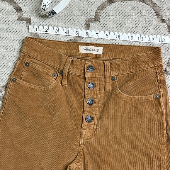 Madewell Cali Demi Boot Tan Corduroy Button-Fly Pants, size 25 - Picture 6 of 17